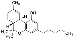 chemische Formel von Tetrahydrocannabinol
